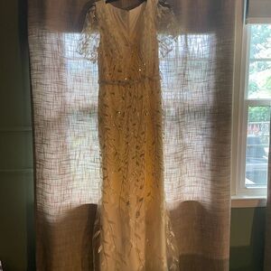 Elegant Cream Embellished Dress